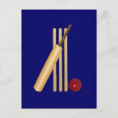 Cricket, wicket, bat en ball briefkaart (Voorkant)