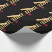 Cricket, wicket, bat en ball cadeaupapier (Hoek)