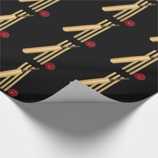 Cricket, wicket, bat en ball cadeaupapier (Hoek)