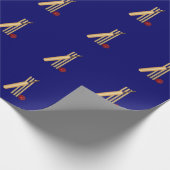 Cricket, wicket, bat en ball, cadeaupapier (Hoek)