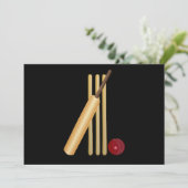 Cricket, wicket, bat en ball kaart (Staand voorkant)