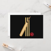 Cricket, wicket, bat en ball kaart (Voorkant / Achterkant in situ)