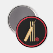 Cricket, wicket, bat en ball magneet (Voorkant / Achterkant)