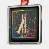 Cricket, wicket, bat en ball, metalen ornament (Links)