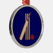 Cricket, wicket, bat en ball metalen ornament (Rechts)
