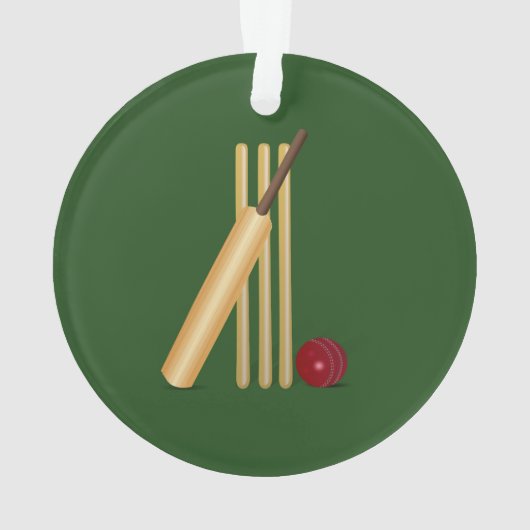 Cricket - Wicket, bat en ball Ornament (achterkant)