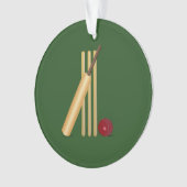 Cricket - Wicket, bat en ball Ornament (voorkant)
