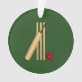 Cricket - Wicket, bat en ball Ornament (voorkant)