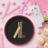 Cricket, wicket, bat en ball papieren bordje (Feest)