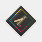 Cricket, wicket, bat en ball, servet (Hoek)