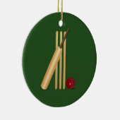 Cricket - Wicket, bat en ball sjabloon Keramisch Ornament (Rechts)