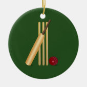 Cricket - Wicket, bat en ball sjabloon Keramisch Ornament (Voorkant)