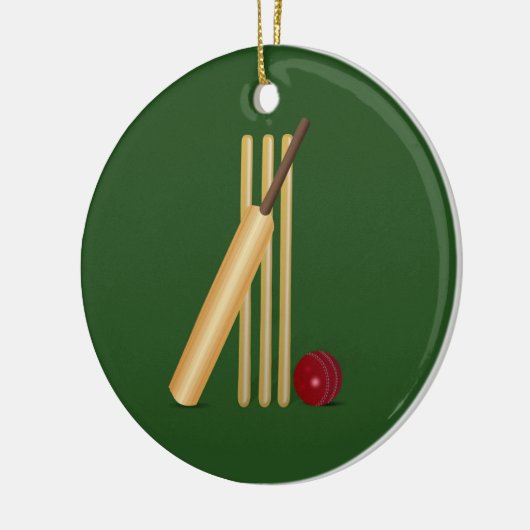 Cricket - Wicket, bat en ball sjabloon Keramisch Ornament (Links)