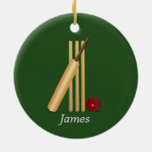 Cricket - Wicket, bat en ball sjabloon Keramisch Ornament (Achterkant)