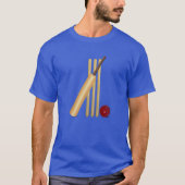 Cricket - Wicket, Bat en Ball T-Shirt (Voorkant)