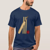 Cricket - Wicket, Bat en Ball T-shirt (Voorkant)