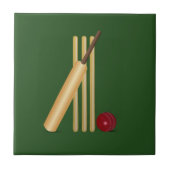 Cricket - Wicket, bat en ball Tegeltje (Voorkant)