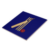Cricket - wicket, bat en ball tegeltje (Zijkant)