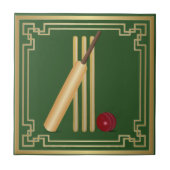 Cricket-Wicket, bat en ball Tegeltje (Voorkant)