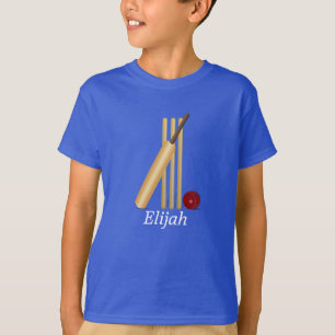 Cricket - Wicket, Bat en Sjabloon T-shirt