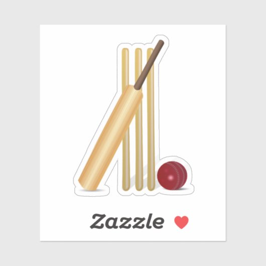 Cricket, wicket en ball sticker (Vel)