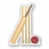 Cricket, wicket en ball sticker (Voorkant)