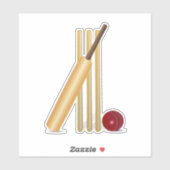 Cricket, wicket en ball sticker (Vel)