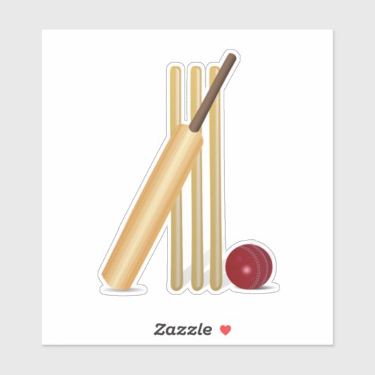 Cricket, wicket en ball sticker (Vel)