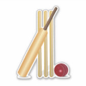 Cricket, wicket en ball sticker (Voorkant)