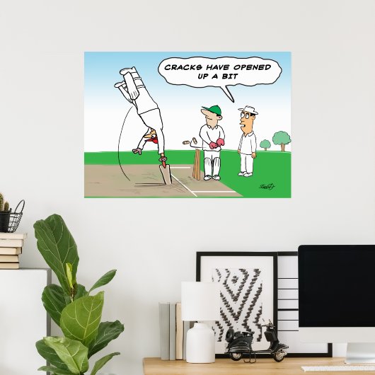 Cricket Wicket - Funny Cricket Poster (Thuiskantoor)