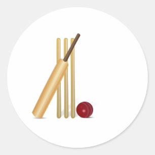 Cricket Wicket Ronde Sticker
