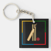Cricket, wicket, slaghout en bal, sleutelhanger (voorkant)