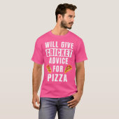 Cricketadvies voor pizza-sportspeler coaching plez t-shirt (Voorkant volledig)