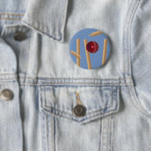 Cricketbal en Stumps, Ronde Button 5,7 Cm (In situ)