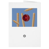 Cricketbal en Stumps, Verjaardagskaart (Achterkant)