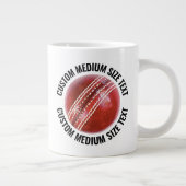 Cricketbal met gepersonaliseerde tekst op maat gem grote koffiekop (Rechts)