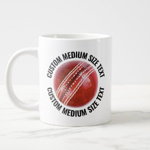 Cricketbal met gepersonaliseerde tekst op maat gem grote koffiekop