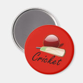 Cricketbat en bal, gelabeld, magneet (Voorkant / Achterkant)