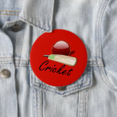 Cricketbat en bal, gelabeld, ronde button 4,0 cm (In situ)