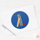 Cricketbat en -bal ronde sticker (Envelop)
