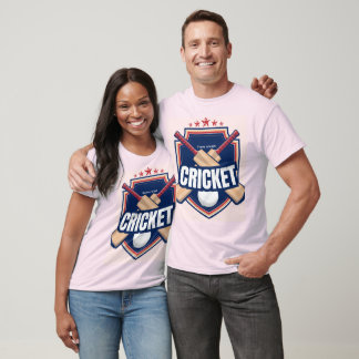 Cricketbats met bal en geschreven tekst t-shirt