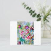 CricketDiane Flower Garden Waterverf Abstract Briefkaart (Staand voorkant)