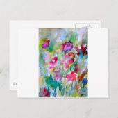 CricketDiane Flower Garden Waterverf Abstract Briefkaart (Voorkant / Achterkant)