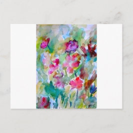 CricketDiane Flower Garden Waterverf Abstract Briefkaart