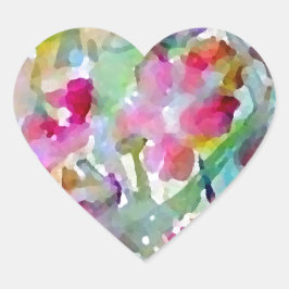 CricketDiane Flower Garden Waterverf Abstract Hart Sticker