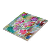 CricketDiane Flower Garden Waterverf Abstract Tegeltje (Zijkant)