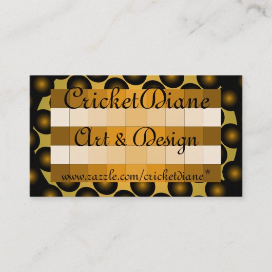 CricketDiane Gold 3D Design Visitekaartje 6b (Voorkant)