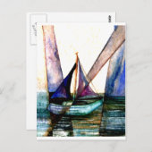 CricketDiane Sailboat Abstract 1 Sailing Briefkaart (Voorkant / Achterkant)