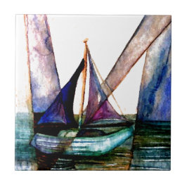 CricketDiane Sailboat Abstract 1 Sailing Tegeltje