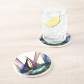 CricketDiane Sailboat Abstract 1 Sailing Zandsteen Onderzetter (Zijkant)